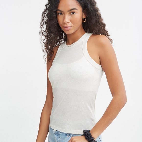 WSLY • Heathered Oatmeal Rivington Ribbed Tank • Size S • NWT - Picture 1 of 6